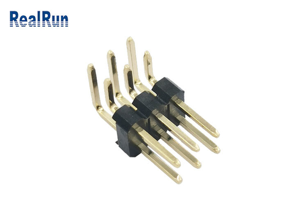 PBT PA6T Vergolden IATF 16949 PWBs Pin Header Connector Right Angle H2.5