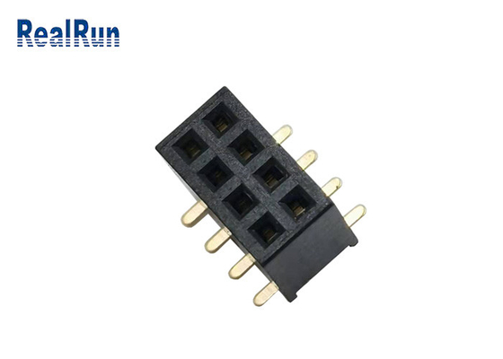 500VAC PA6T weibliches Titel Gold 1u“ UL94v-0 H4.3mm LCP SMT-Verbindungsstück-2*4p