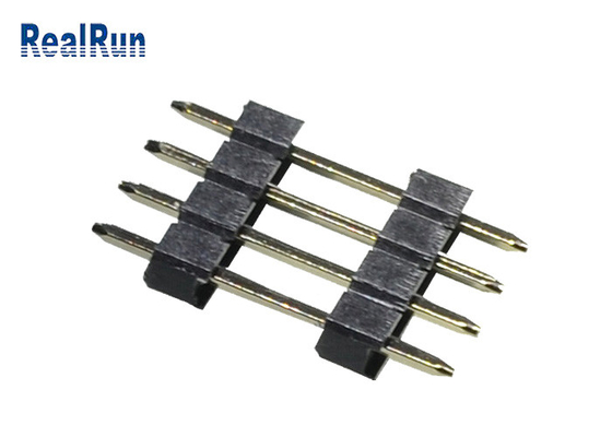 Schwarz-gerade 4P Doppelreihe PWBs 2,54 Millimeter Pin Header PA6T Pin Header