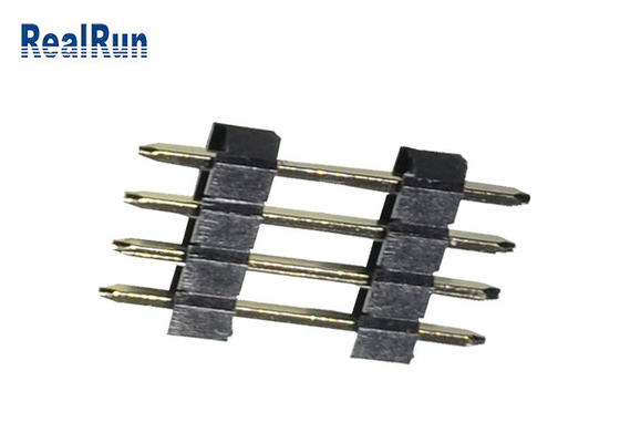 Schwarz-gerade 4P Doppelreihe PWBs 2,54 Millimeter Pin Header PA6T Pin Header