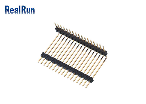 PA6T 2,54 17P Pin Header Connector ein 90 Grad-rechtwinkliges Bad-Gold überzog Doppelplastik