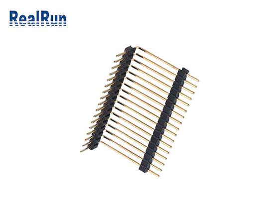 PA6T 2,54 17P Pin Header Connector ein 90 Grad-rechtwinkliges Bad-Gold überzog Doppelplastik