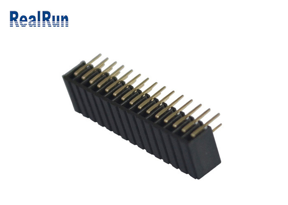 Rechtwinklige Art weibliche Doppelposition Pin Header Connectors ISO9001 PA6T reihen-30
