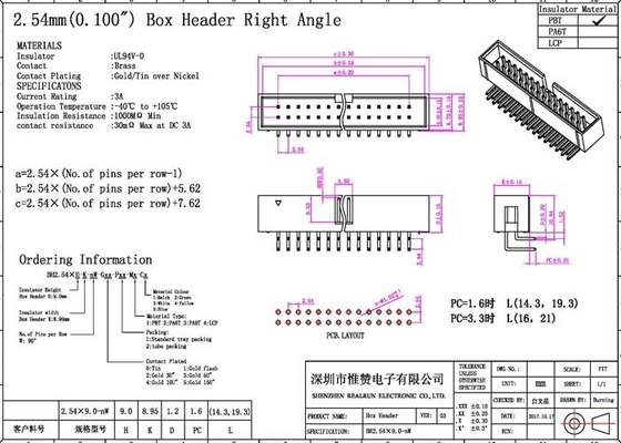 Titel-Verbindungsstück PA6T UL94V-0 des Kasten-2x4P 90 Grad-Biegung Pin Connector