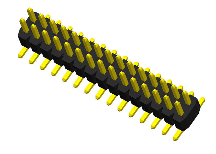 2 Reihe Pin-Titel-Verbindungsstück-einzelne Plastik-SMT-Art PWB Pin-Verbindungsstück 1.0mm