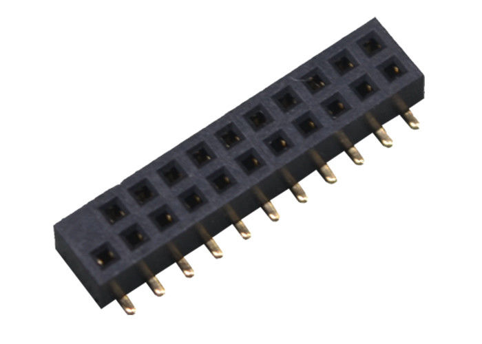 Zwei Reihe 22 Pin weibliche Neigung SMT-Art Schwarz-Farbe des Titel-Verbindungsstück-1.27mm