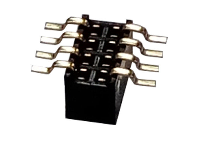 Weibliches Titel-Verbindungsstück mit 8 Pin 1.27mm x 3.4mm einzelne Reihe SMT-Art Schwarzes
