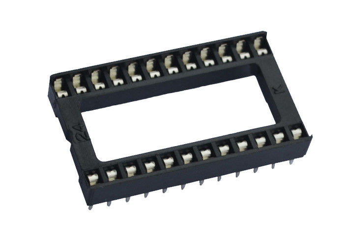 Schwarze IC-Sockel BAD quadratisches Loch-Reihe von Neigung 15.24mm PWB-Leiterplatten-Verbinder