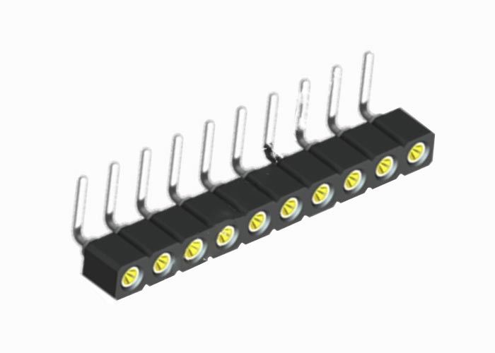 16 Pin schwarze runde weibliche einzelne Reihe des Titel-Verbindungsstück-1.27mm rechtwinklig