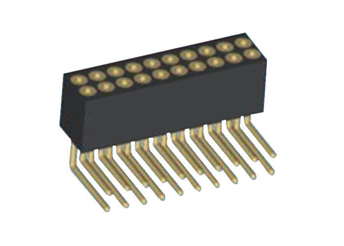 1.27mm doppelter Reihen-weiblicher Titel rechtwinkliger PWB-Leiterplatten-Verbinder 20 Pin