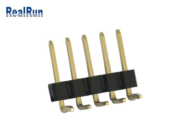 einzelne Reihe rechtwinkliges UL94V-0 3A 5P PA6T PBT LCP SMT Pin Header 2.54mm