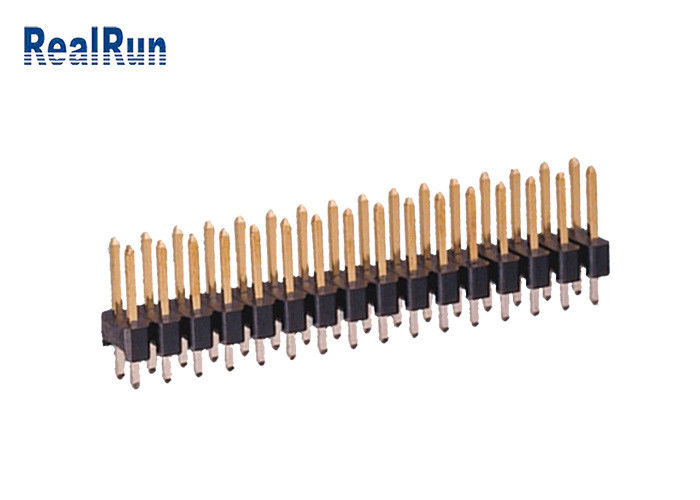 Messing-gerade Pin Header Connector 2.54mm Reihe PA6T 180° Doppelt-UL94V-0