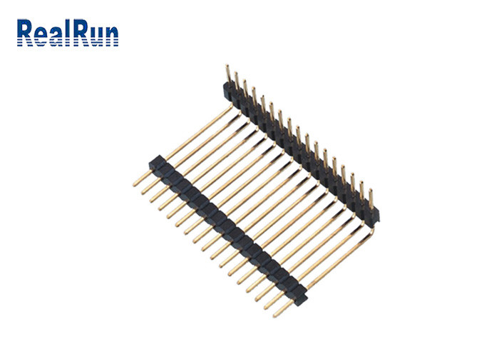 PA6T 2,54 17P Pin Header Connector ein 90 Grad-rechtwinkliges Bad-Gold überzog Doppelplastik