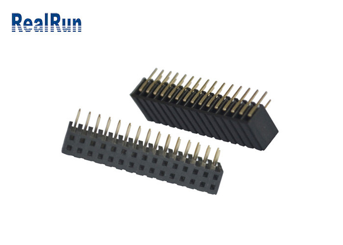 Rechtwinklige Art weibliche Doppelposition Pin Header Connectors ISO9001 PA6T reihen-30