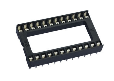 Schwarze IC-Sockel BAD quadratisches Loch-Reihe von Neigung 15.24mm PWB-Leiterplatten-Verbinder