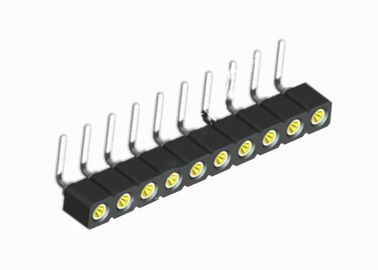 16 Pin schwarze runde weibliche einzelne Reihe des Titel-Verbindungsstück-1.27mm rechtwinklig